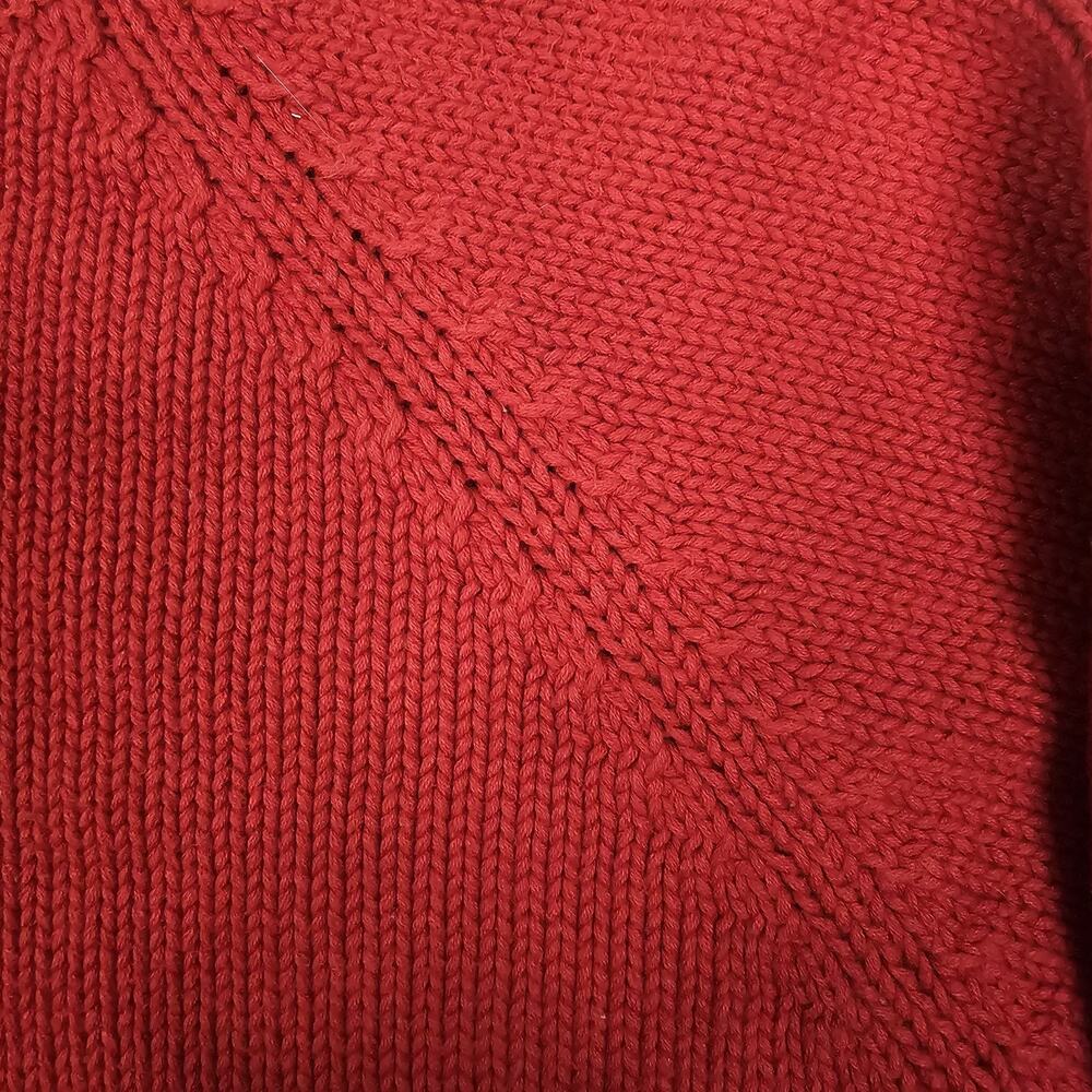 Vintage J Crew Roll Neck Sweater XL Red Collar 90s Preppy Jumper Knit Sailor - Picture 2 of 8